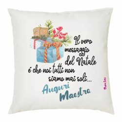 cuscino 40x40 scritta auguri MAESTRO regalo natale scuola alunni