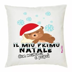 cuscino 40x40 scritta il mio primo natale con mamma e papa' regalo natale