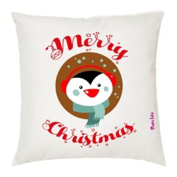 cuscino 40x40 scritta merry christmas buon natale pinguino idea regalo