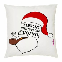 cuscino 40x40 scritta merry christmas cugino natale regalo babbo natale