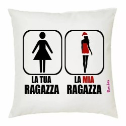 cuscino 40x40 scritta simpatica la tua ragazza la mia ragazza regalo natale