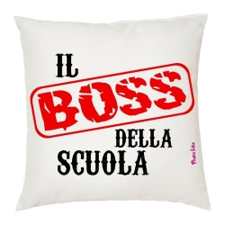 Cuscino 40x40cm in poliestere con scritta Il Bosso della scuola