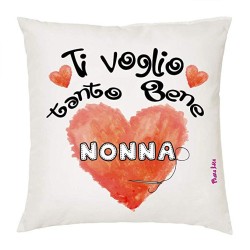 Cuscino ti voglio tanto bene nonna cm 40x40 in poliestere bianco