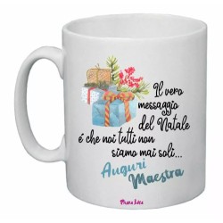 tazza 8x10 ceramica scritta auguri MAESTRA natale regalo scuola alunni