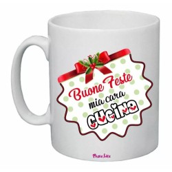 tazza 8x10 ceramica scritta buone feste mia cara cugina natale feste regalo