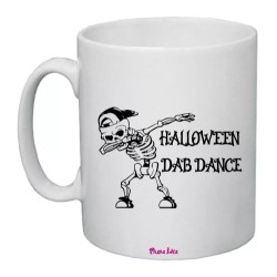 tazza 8x10 ceramica scritta halloween dab dance scheletro regalo uomo donna