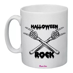 tazza 8x10 ceramica scritta halloween rock scheletro regalo uomo donna