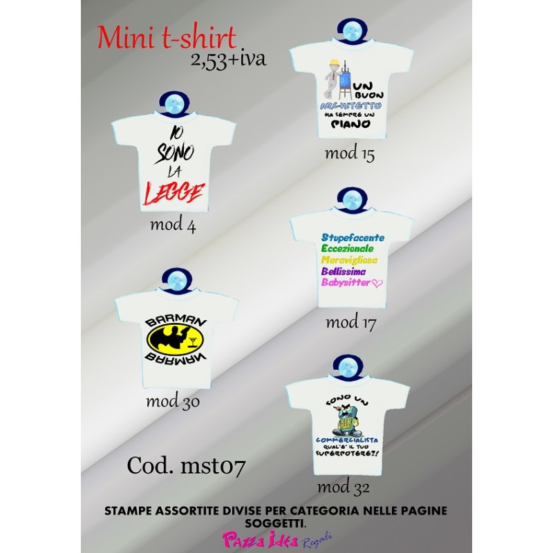 Mini t-shirt personalizzate ..