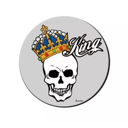 mouse pad tappetino pc con disegno teschio king idea regalo scherzo halloween