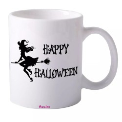 tazza 8x10 ceramica scritta happy halloween idea regalo uomo donna