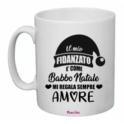 tazza 8x10 ceramica scritta il mio fidanzato e come babbo natale regalo amore