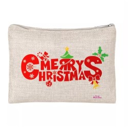 pochette donna porta oggetti scritta merry christmas idea regalo natale