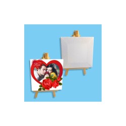 QUADRO IN LEGNO CON TELA DA PERSONALIZZARE 10X10 CM