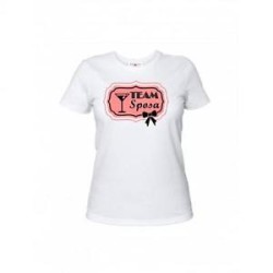 t-shirt bianca donna con scritta TEAM SPOSA nubilato festa matrimonio