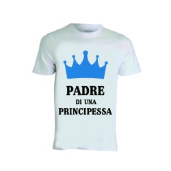 T-shirt bianca in poliestere "Padre di una principessa"