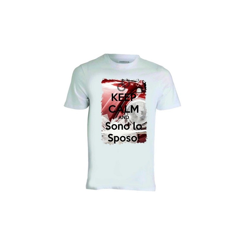 t-shirt bianca uomo scritta keep calm sono lo sposo matrimonio addio celibato