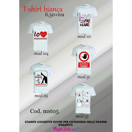 T-shirt bianche personalizzate ..