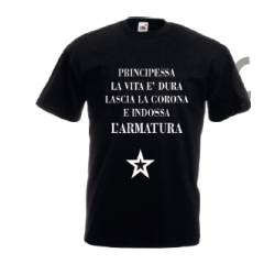 t-shirt con frase .principessa la vita è dura.. taglie assortite S-M-L-XL-XXL