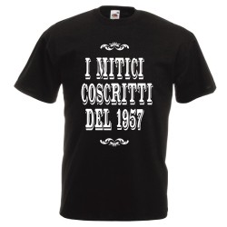 t-shirt cotone con scritta i mitici coscritti 1957