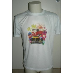 T-SHIRT IN POLIESTERE BIANCA FURGONCINO TAGLIE ASSORTITE S-M-L-XL-XXL