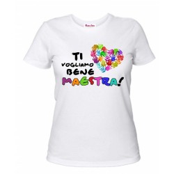 T-Shirt insegnanti con frase simpatica Ti vogliamo bene maestra