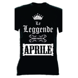 t-shirt m/c frase spiritosa .Le leggende sono nate a aprile. TAGLIE ASSORTITE S-M-L-XL-XXL