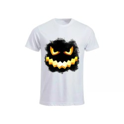 t-shirt maglia bianca uomo halloween disegno zucca idea regalo