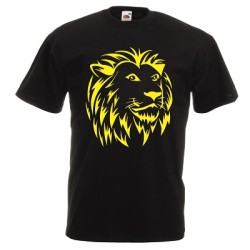 t-shirt manica corta con disegno leone