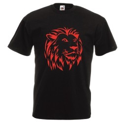 t-shirt manica corta con disegno leone