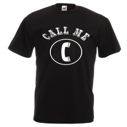 t-shirt manica corta con scritta call me