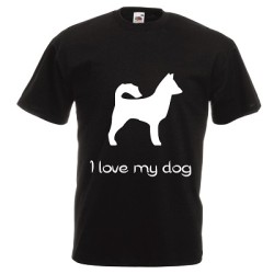 t-shirt manica corta con scritta i love my dog