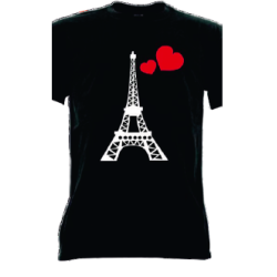 t-shirt parigi love taglie assortite S-M-L-XL-XXL