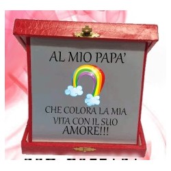 TARGA IN SCATOLA PAPA' CHE COLORA LA MIA VITA CON IL SUO AMORE