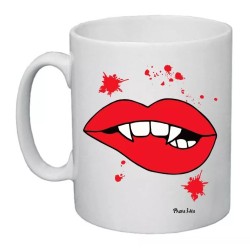 tazza mug 8x10 cm con disegno bocca rossa idea regalo