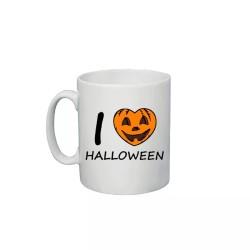 tazza mug 8x10 cm scritta i love halloween idea regalo halloween zucca