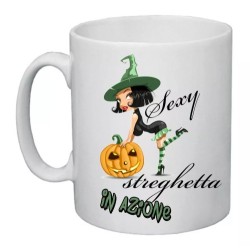 tazza mug 8x10 scritta sexy streghetta in azione halloween zucca