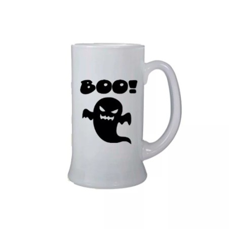 Boccale birra bicchiere 0,5 ml con disegno fantasma boo halloween