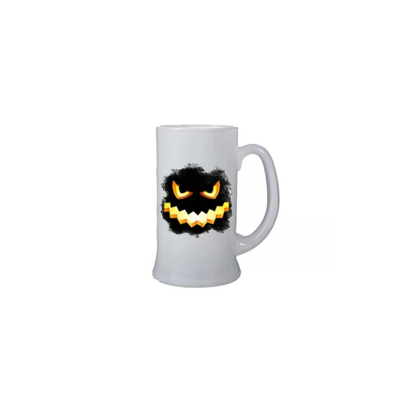 Boccale birra bicchiere 0,5 ml con disegno zucca nera halloween idea regalo