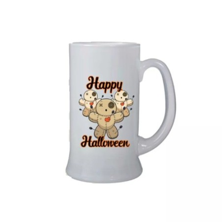 Boccale birra bicchiere 0,5 ml con scritta happy halloween