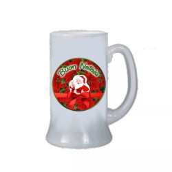 Boccale birra bicchiere scritta buon natale babbo regalo di natale uomo donna