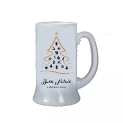 Boccale birra bicchiere scritta buon natale felice anno nuovo regalo uomo donna