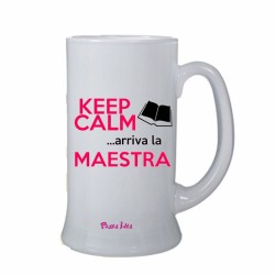 Boccale con scritta Keep Calm ...arriva la maestra ml.500