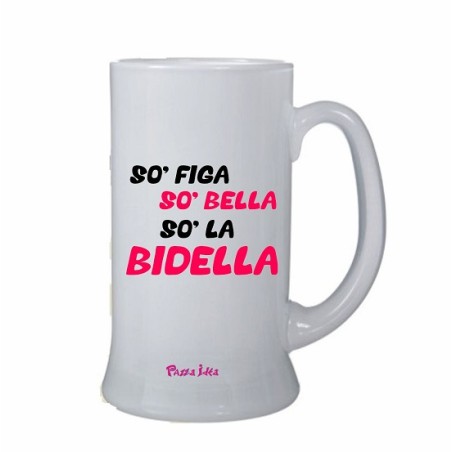 Boccale con scritta so figa so bella so la bidella ml.500