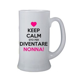 boccale in vetro keep calm sto per divetare nonna cl 500