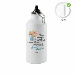 borraccia bottiglia alluminio 500 ml scritta auguri maestro natale regalo scuola