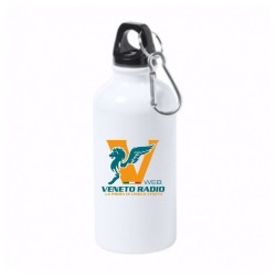 borraccia bottiglia alluminio 500 ml scritta logo veneto radio gadget