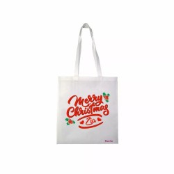 borsa spesa poliestere 36x40 scritta merry christmas zia natale regalo feste