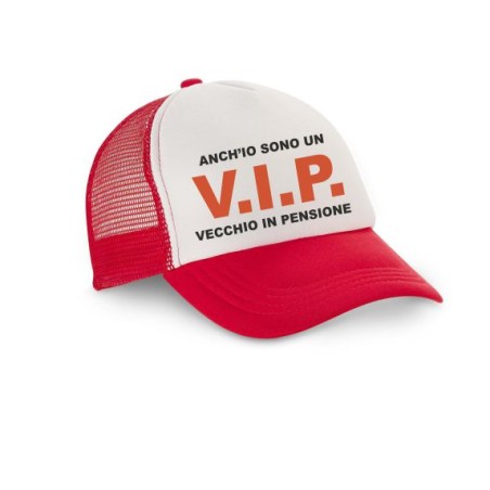 CAPPELLINO CON VISIERA IN POLIESTERE ANCH'IO SONO UN VIP VECCHIO IN PENSIONE