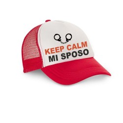 CAPPELLINO CON VISIERA IN POLIESTERE KEEP CALM MI SPOSO