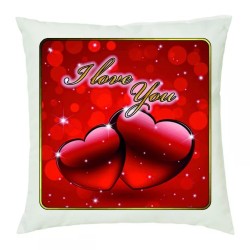 cuscino 40 x 40 con scritta i love you idea regalo amore cuori rossi